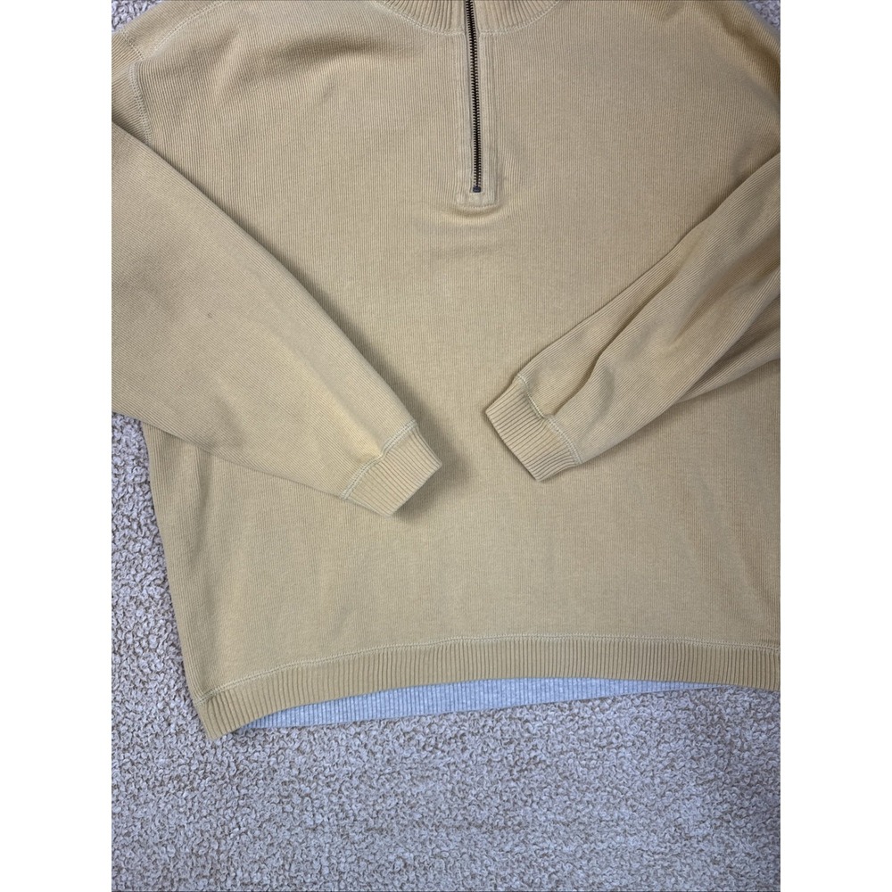 Tommy Bahama Sweater Mens XL Beige Gray Reversible Quarter Zip Pullover - Picture 10 of 14